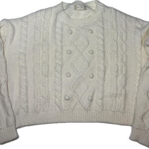 Altar’d State Cropped Cream Sweater Women’s Small